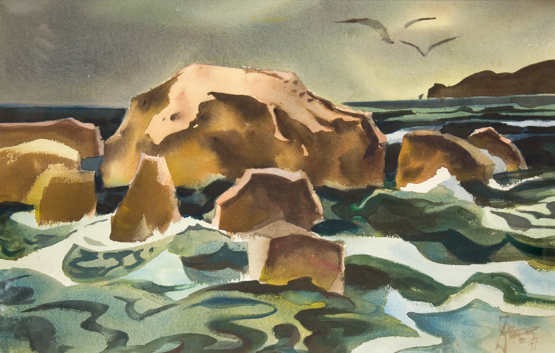 MILFORD ZORNES (1908-2008), Mukunookiki Rock, 1977