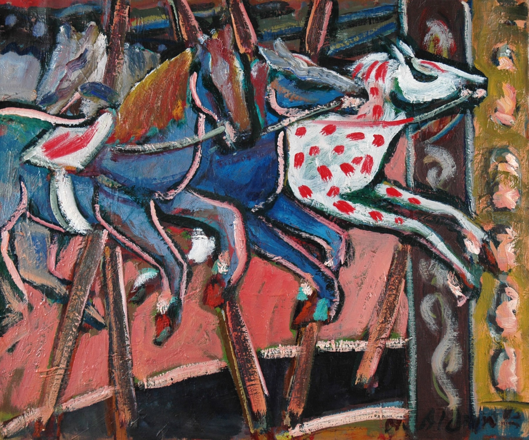 ANDERS ALDRIN (1889-1970), Carousel Horses, c. 1950