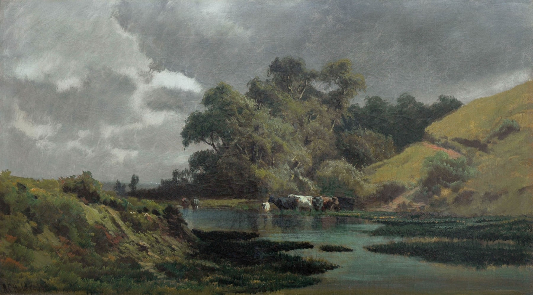 Ransome Holdredge, Landscape with Cows, 1885
