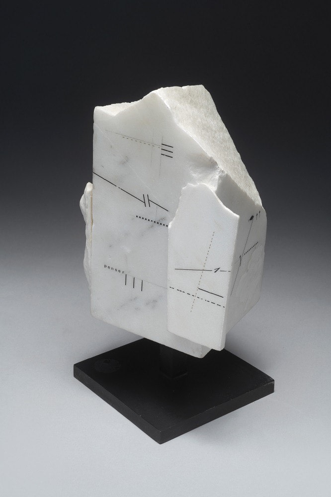 Untitled, 1986,&nbsp;Drawing on marble,&nbsp;6 1/4 x 3 11/16 x 4 11/16 in. (16 x 9.5 x 12 cm.)