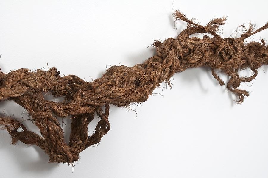 Miguel Angel Rojas, Por Pan, 2013. Braided grass (Agrostis Perenans), recovered from 17th century colonial construction, dimensions variable.