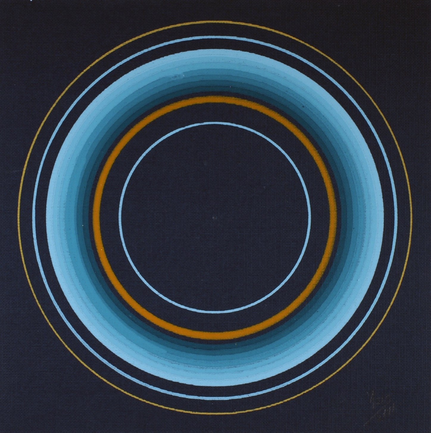 Antonio Asis,&nbsp;Untitled from the series Cercles Concentriques, 2011, Gouache on cardboard,&nbsp;7 3/8 x 7 1/2 in. (18.7 x 18.9 cm.)