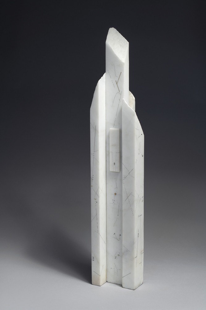 Untitled, 1986,&nbsp;Drawing on marble,&nbsp;29 1/2 x 5 1/16 x 4 5/16 in. (75 x 13 x 11 cm.)