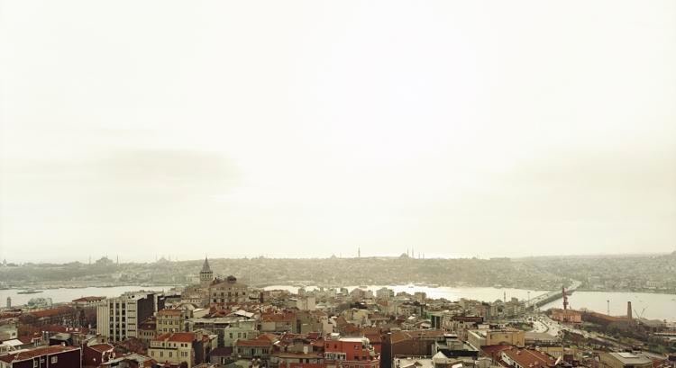  Galata, Istanbul, From the series Horizons, 2007, 	12 x 22&quot; C-Print