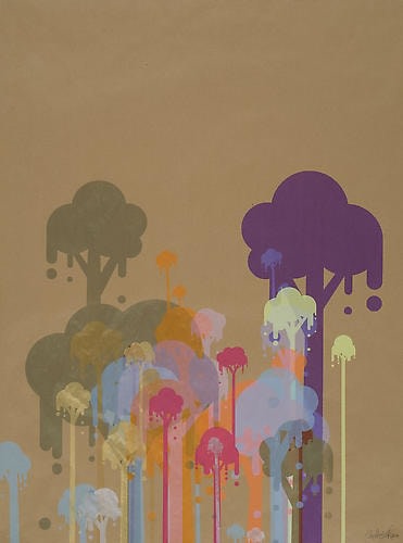 Ryan McGinness, Untitled 5 (Ice Cream Trees), 2007, 50 x 39 in.