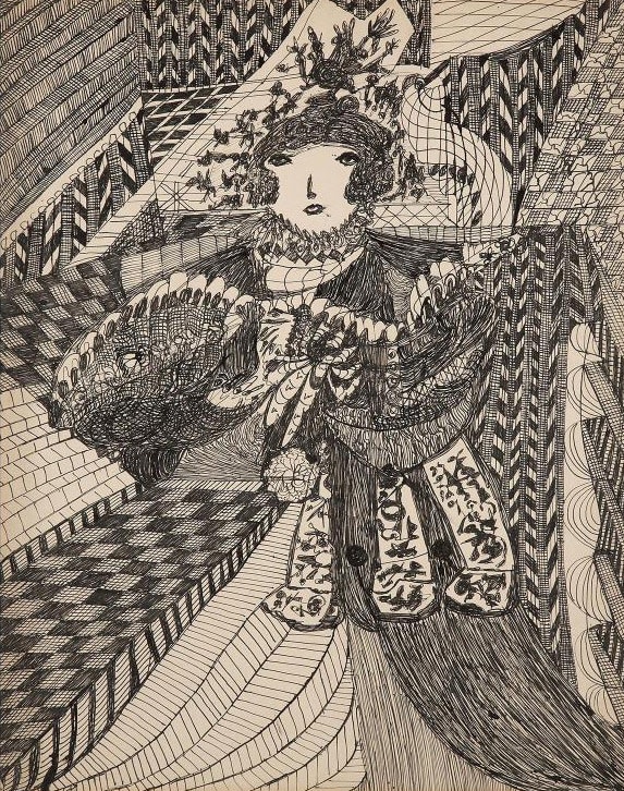 Madge Gill&nbsp;(1882-1961) Royaume-Uni, Sans titre, 1953, Encre sur papier, 66 x 51 cm