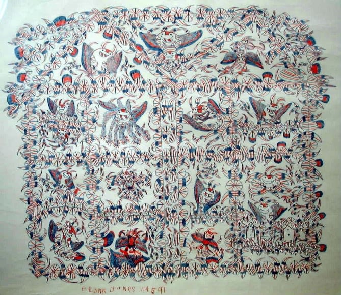 Frank Jones&nbsp;(1900-1969) Etats-Unis, Tom Devil Gambling, c. 1964-69, Crayon de couleur sur papier, 63.5&nbsp;x 76 cm