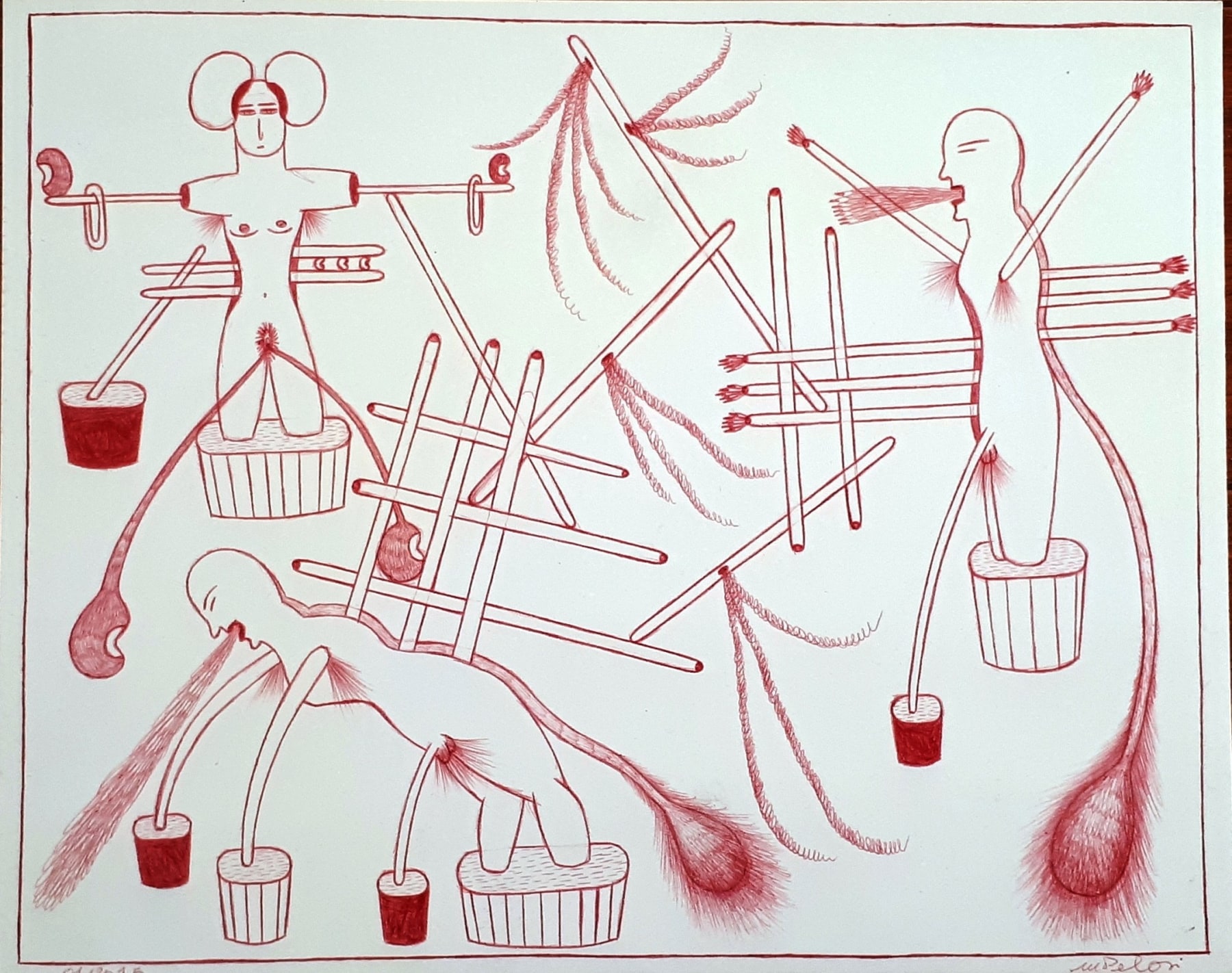 Marilena Pelosi&nbsp;(1957) Brazil, Untitled, 2015, Ballpoint pen on paper, 9.5 x 12 in