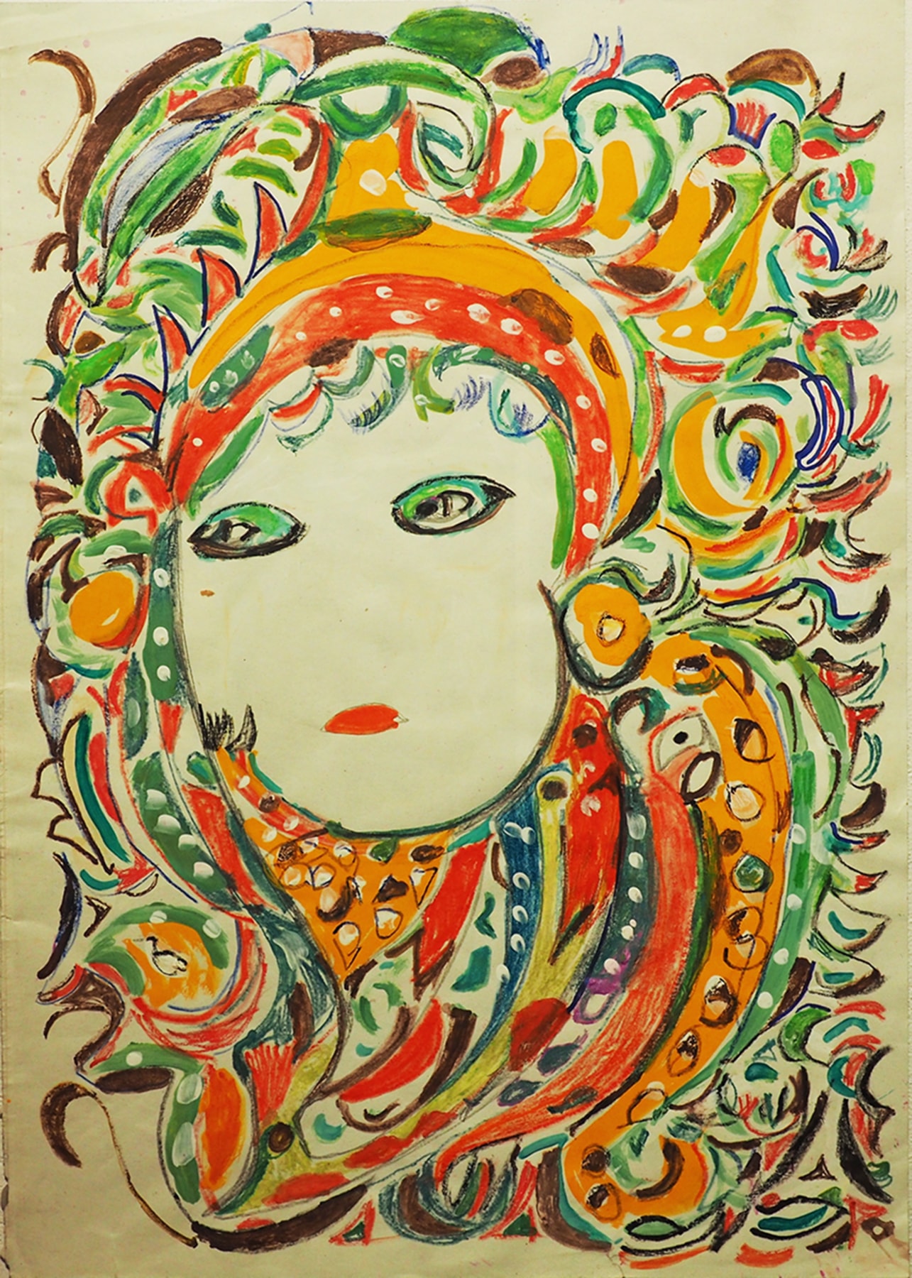 Martha Grunenwaldt&nbsp;(1910-2008) Belgique, Sans titre, n.d., Technique mixte sur papier, 42 x 30.5&nbsp;cm