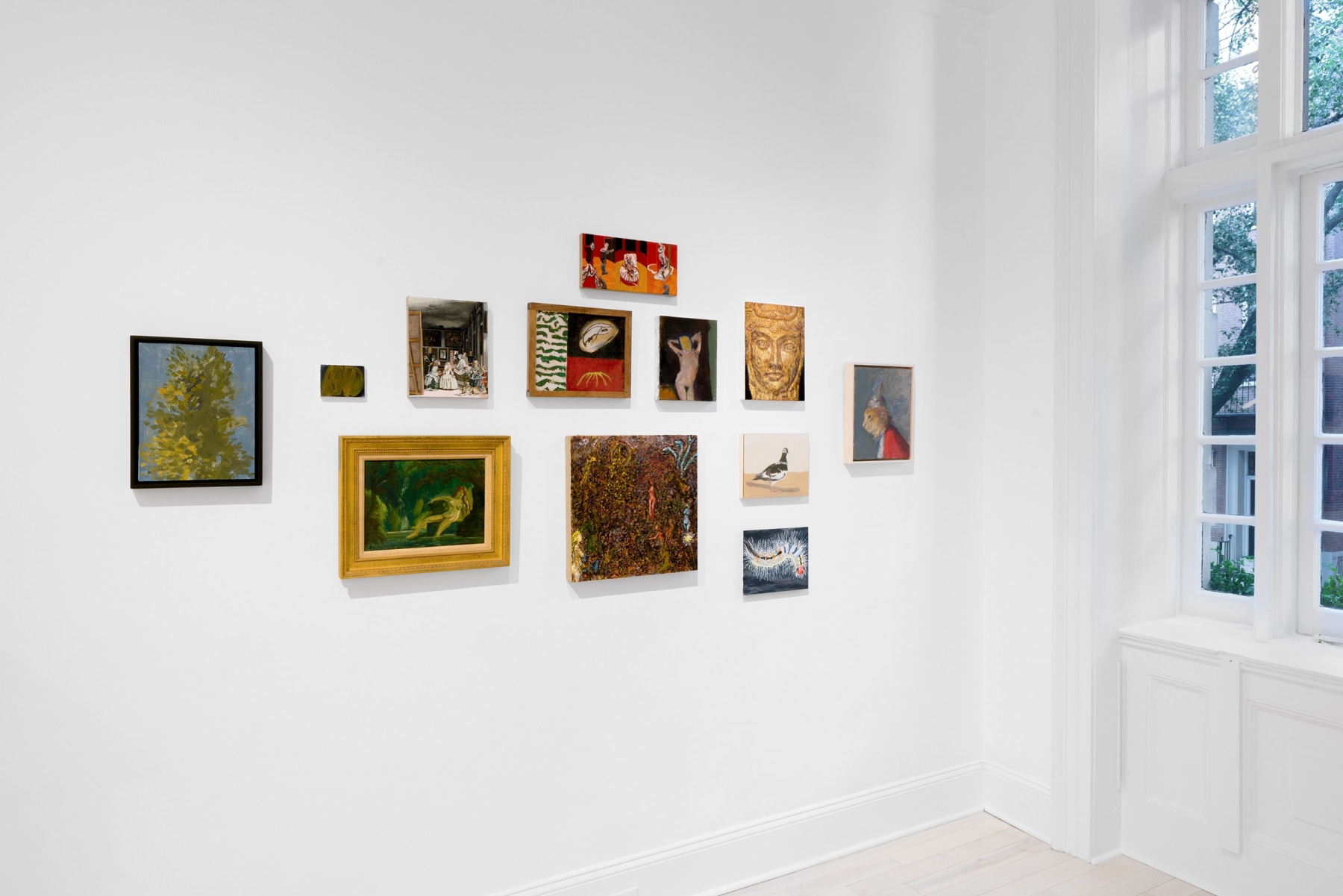 Installation view of exhibition titled Small Paintings at Venus Over Manhattan