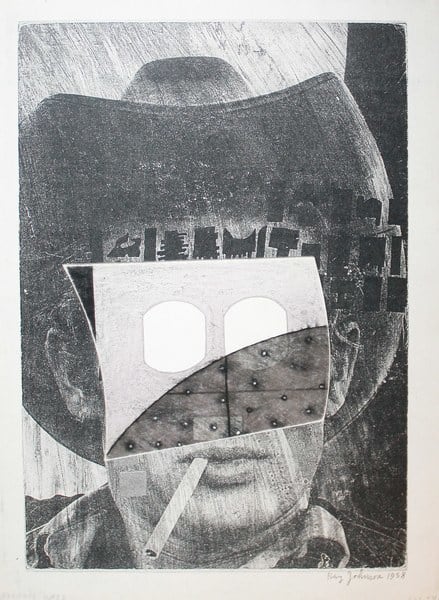 Ray Johnson&#039;s Untitled (1958 James Dean with Outlet Mask), 1994. Courtesy of Richard L. Feigen &amp;amp; Co.