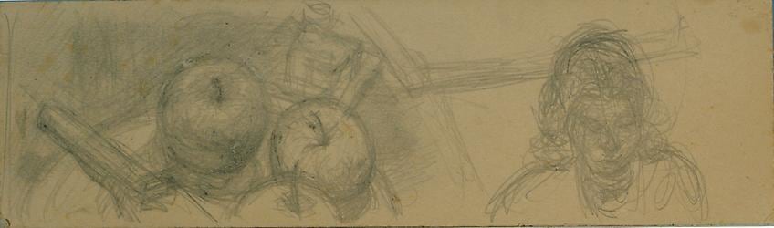 Alberto Giacometti Assiette de pommes et buste de femme