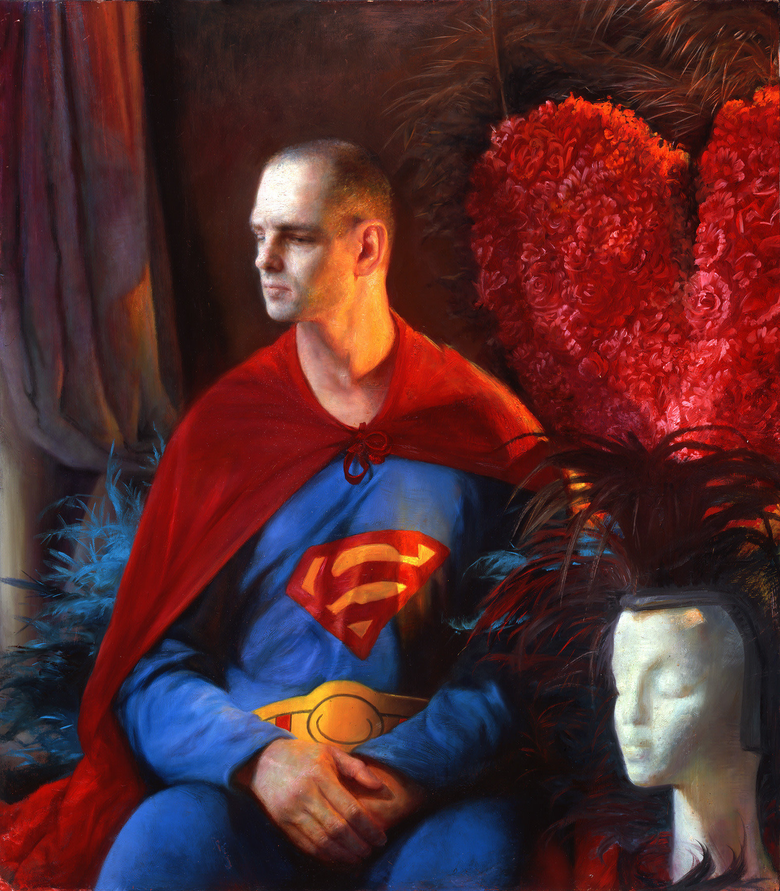Steven Assael, Untitled (Superman) (SOLD), 2006, oil on canvas, 40 x 30 inches
