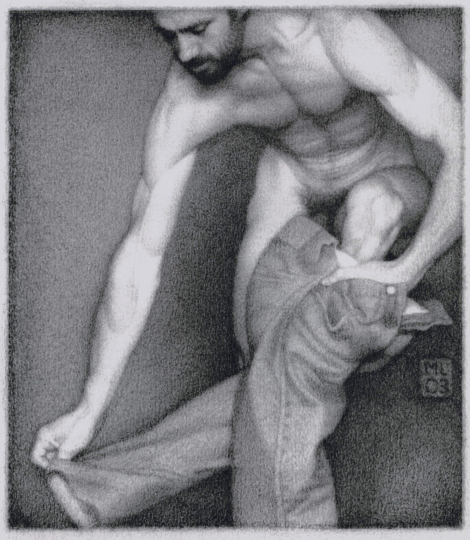 Michael Leonard, Climbing Out, 2003, graphite pencil on paper, 8 7/8 x 6 5/8 inches