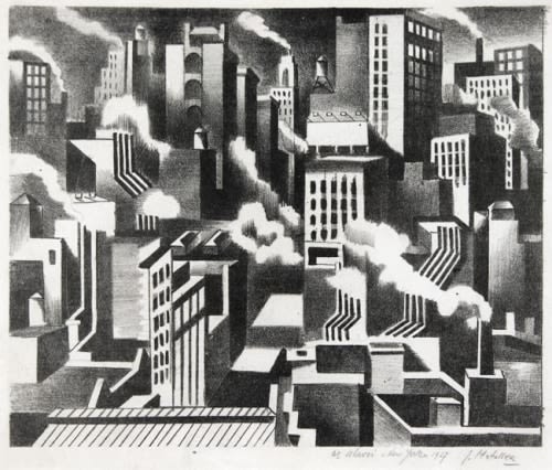 Jan Matulka, Arrangement, New York, c. 1925, printed 2016, lithograph on Kitakata Natural handmade paper, 13 3/8 x 16 1/4 inches, Edition 2/16