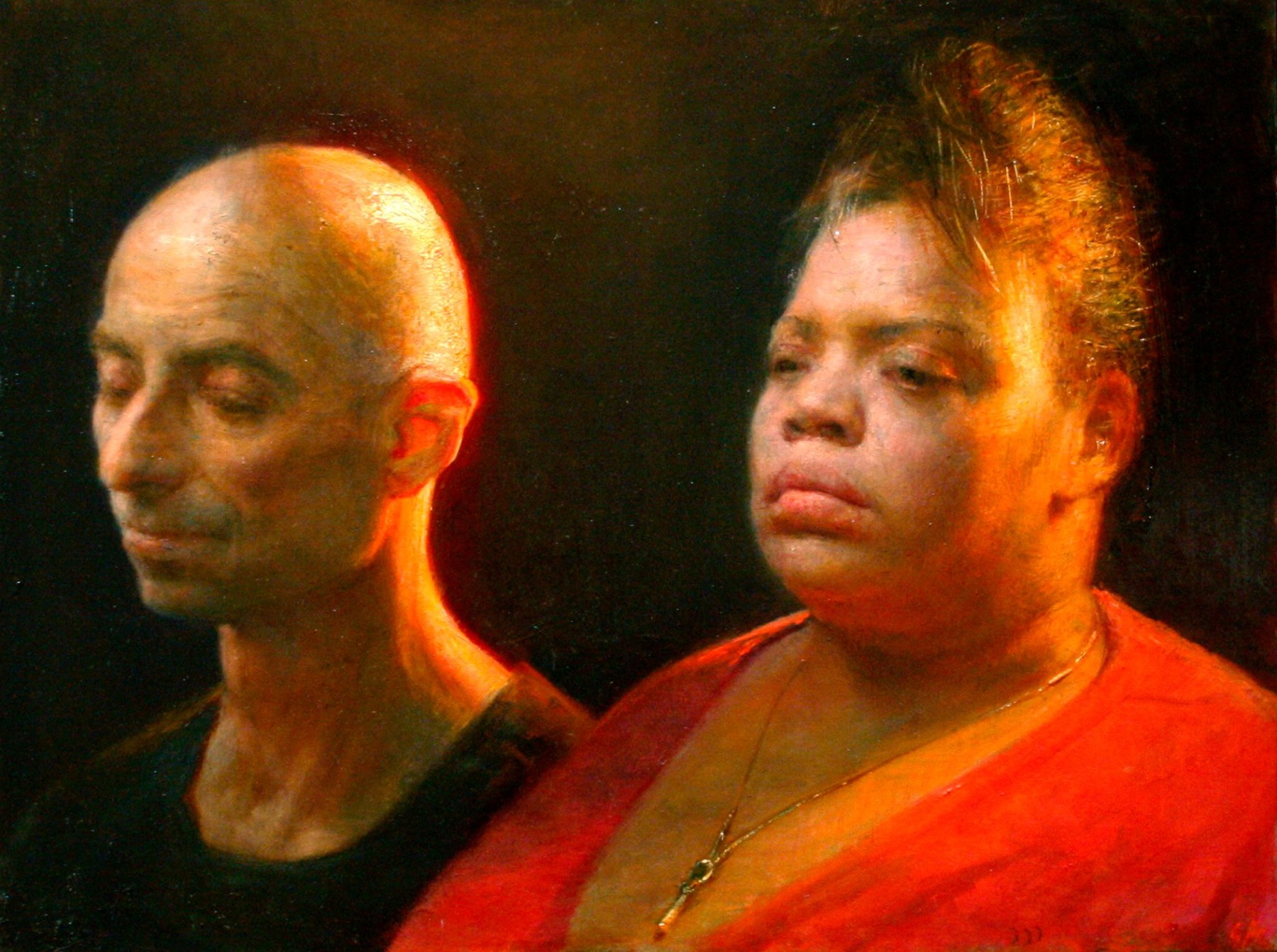 Steven Assael, Kim and Yves, 2008, oil on panel, 18 x 24 inches