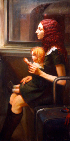 Steven Assael, Untitled (Cassandra with Doll) (SOLD), 2008, oil on canvas, 60 x 30 inches