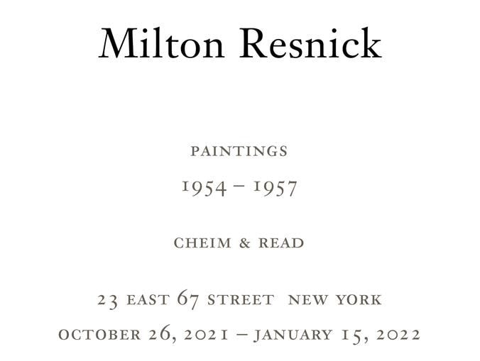 Milton Resnick: Paintings 1954-1957 - Viewing Room - Cheim Read - Viewing Room