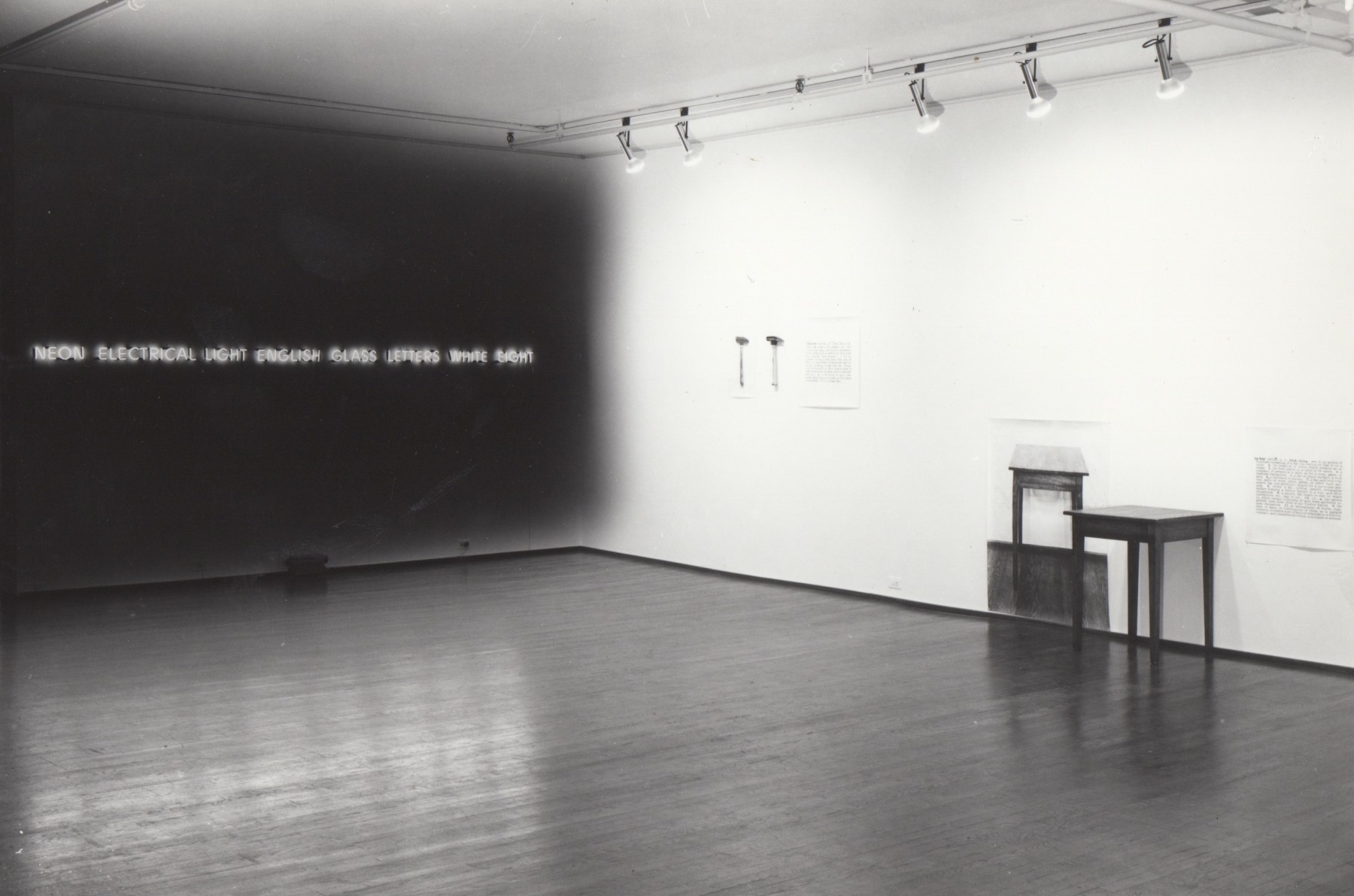 Installation view, Joseph Kosuth: Protoinvestigations 1965 &ndash; 1967, 420 WEST BROADWAY