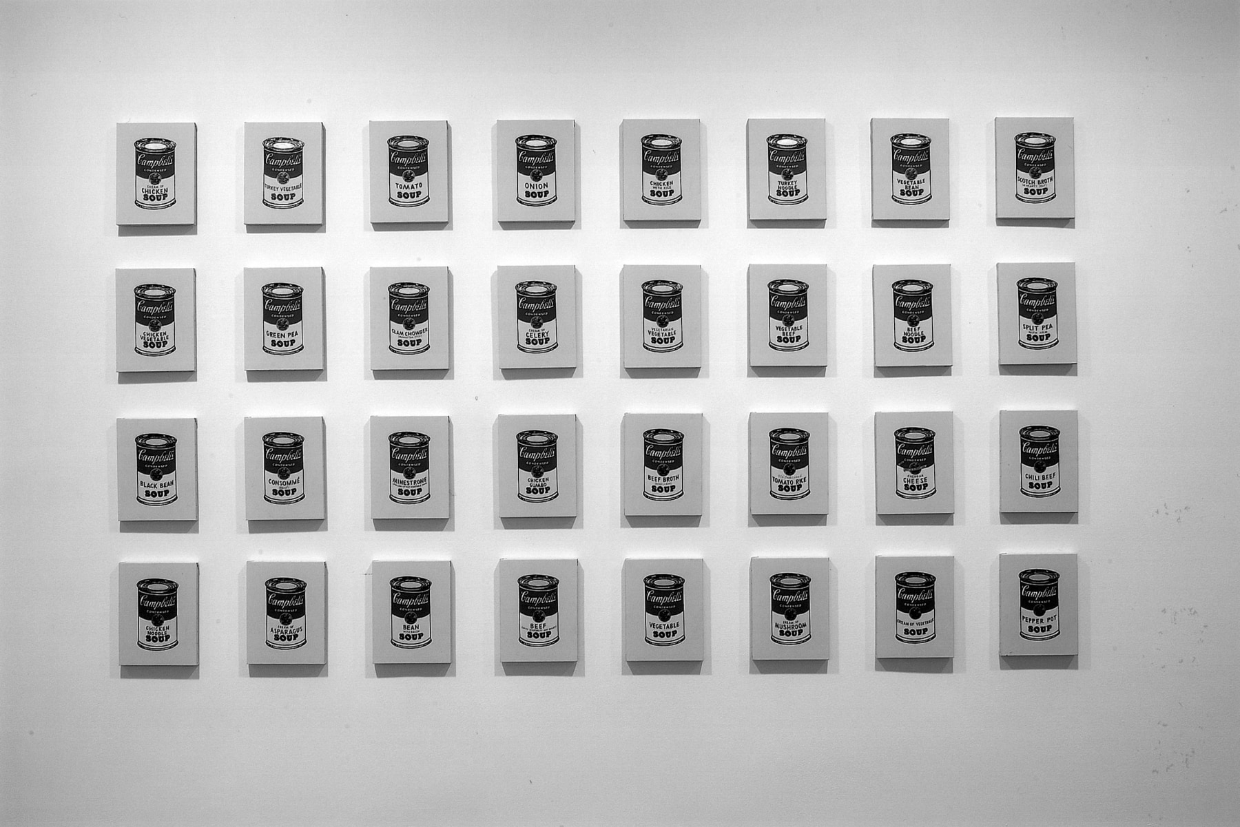 Installation views, Richard Pettibone: Sixty-four Campbell's Soup Cans, 18 EAST 77