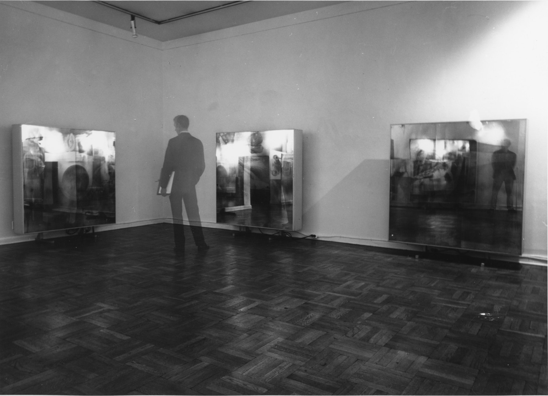 Installation view, Robert Rauschenberg: Carnal Clocks, 4 EAST 77