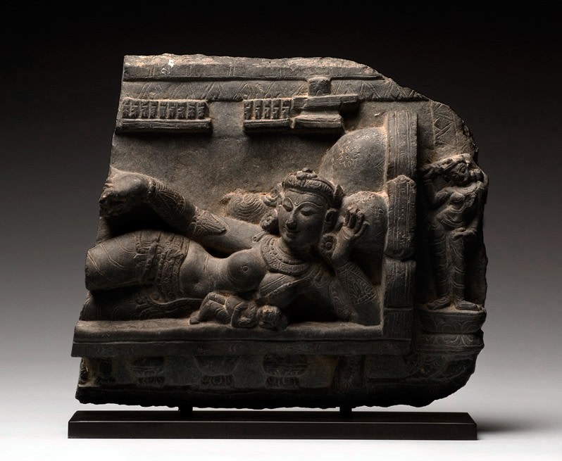 Suchismati and Grihapati, Gray/black stone, India, Pala period, 11th century