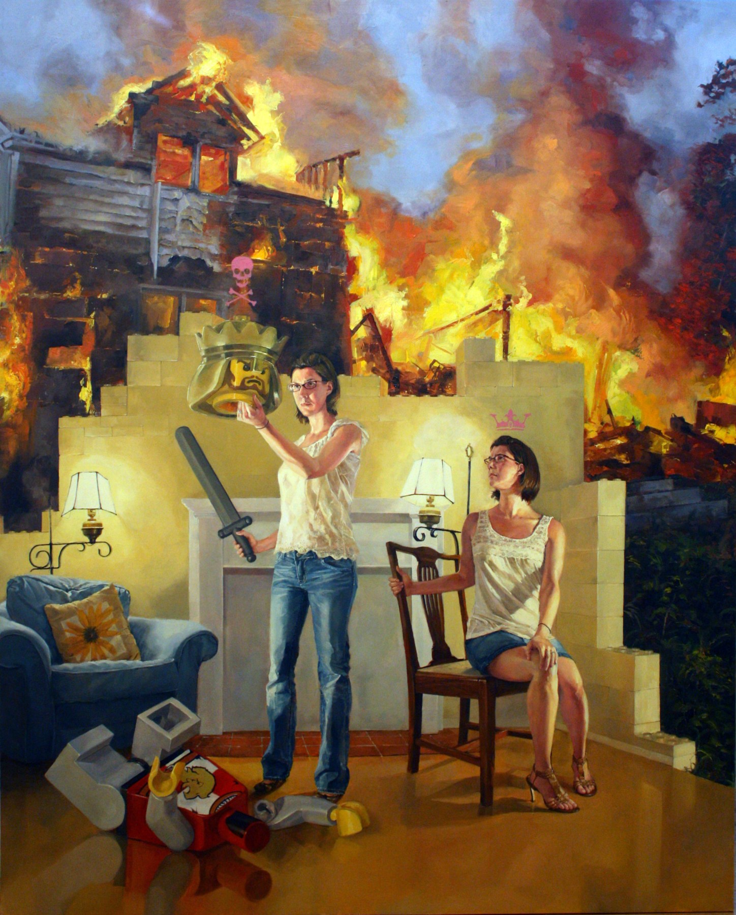 NATHANIEL ROGERS The King is Dead 2011, oil on panel, 40 x 32 inches