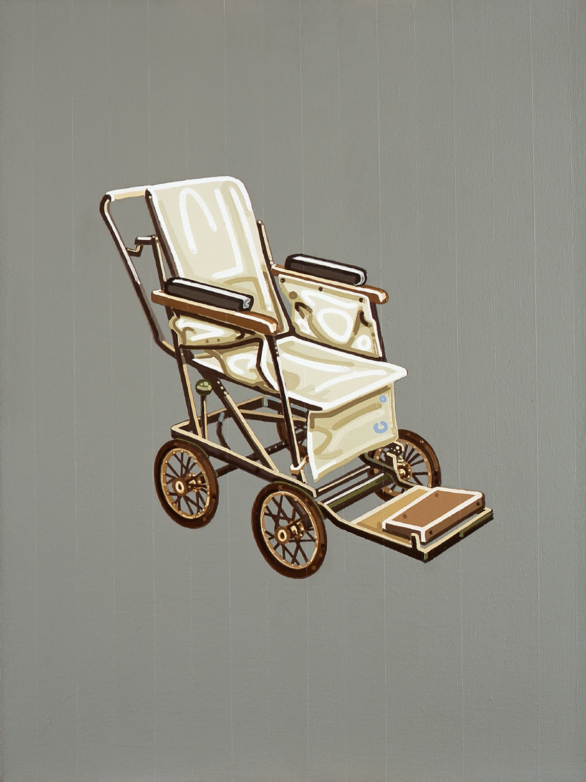 Julie Roberts Canvas Wheelchair, oil on acrylic on canvas, 15.75 x 11.81 inches