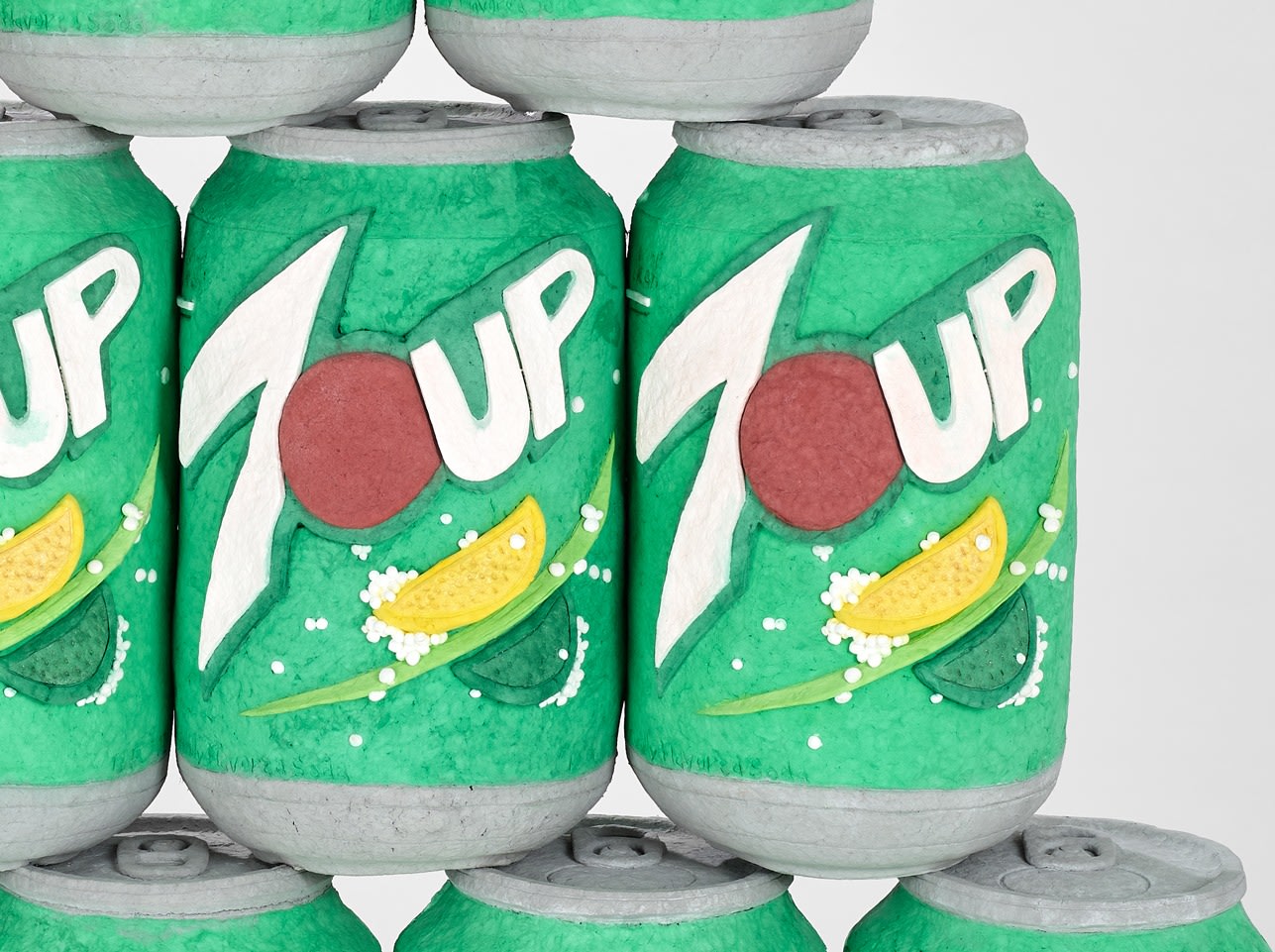 7-Up Stack, 2024.&amp;nbsp;Pyramid of 10 cast and pigmented paper sculptures, 56 x 33 x 14 inches