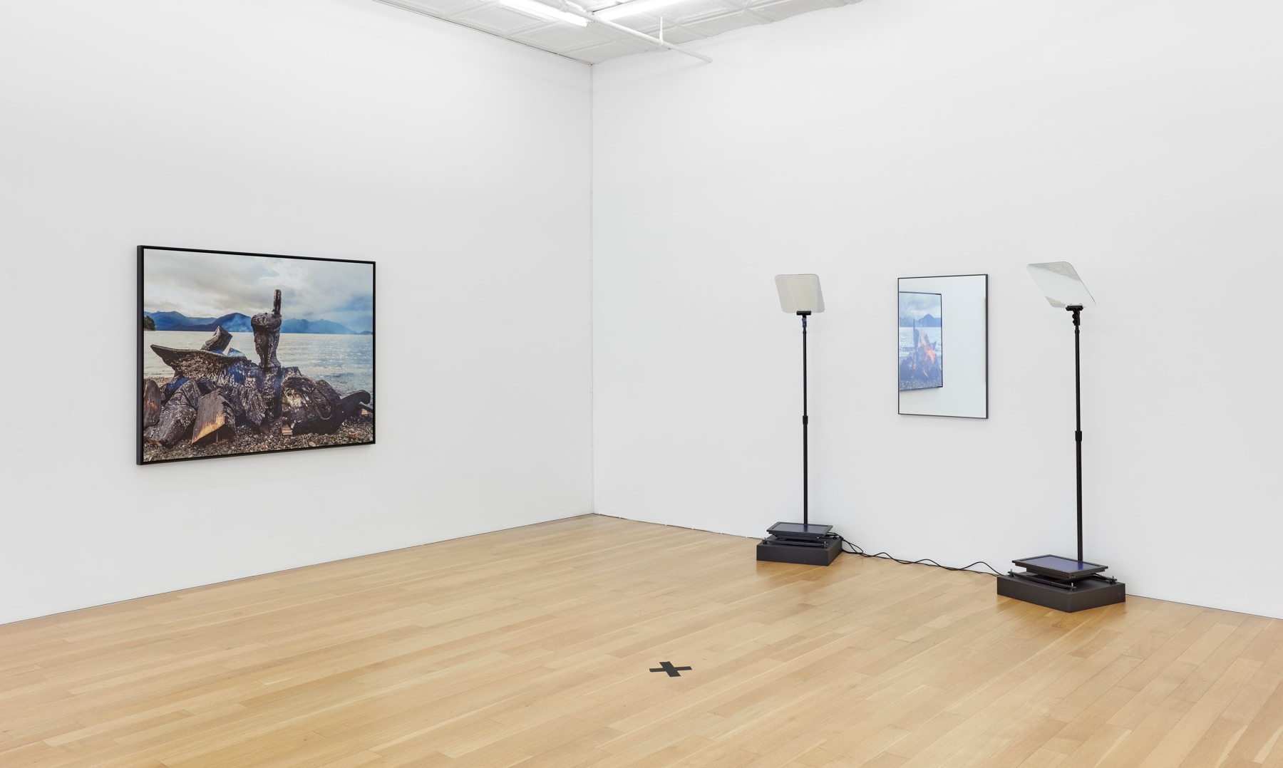 Installation view of Nicholas Galanin, The persistence of Land claims in a climate of change, 2024, Peter Blum Gallery, New York, NY.