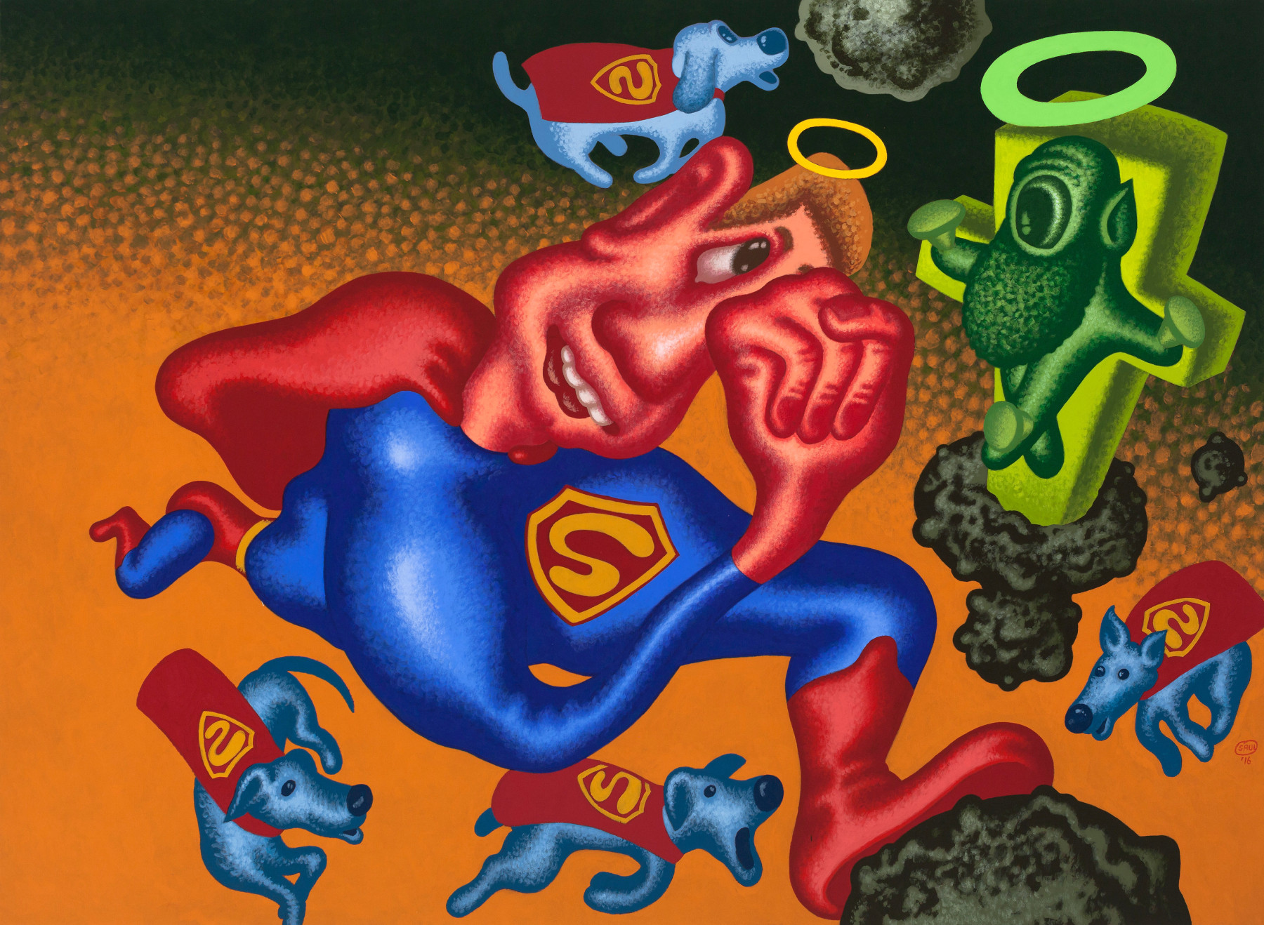 &quot;Superman and the Super Dogs Find God in the Asteroid Belt&quot;, 2016