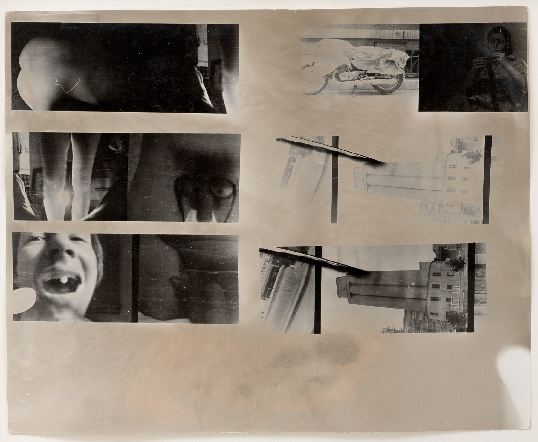 Sigmar Polke, “Paris (Montage with Motorcycle, Mouth and Smoke Stack)”, 1971