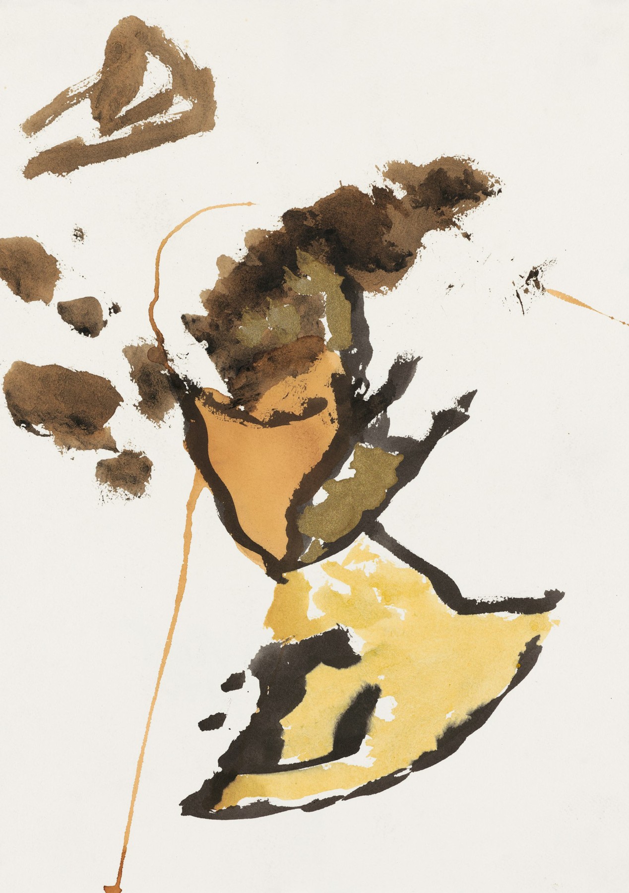 &quot;Untitled&quot;, 1990 India ink, gold pigment on paper