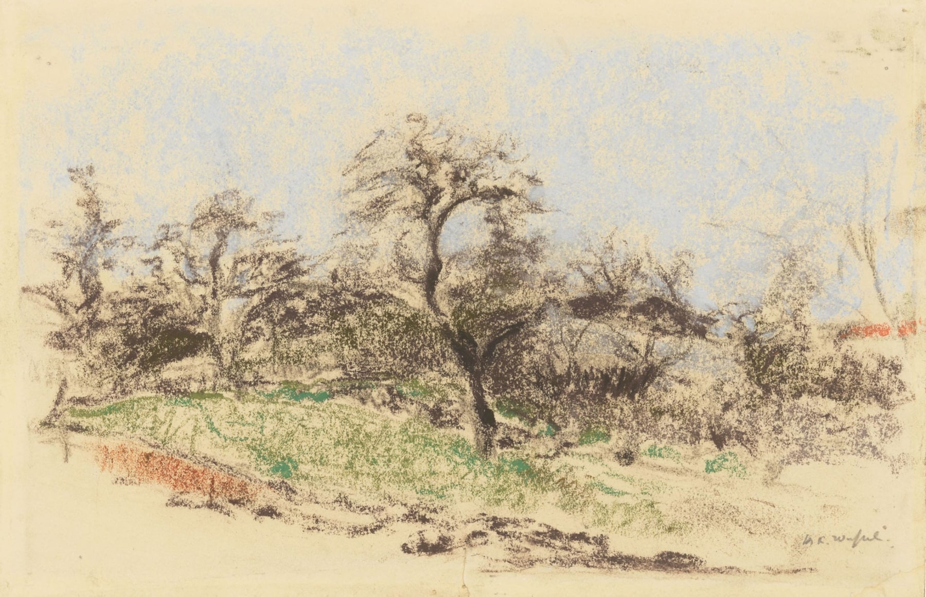 Ker-Xavier Roussel

&amp;ldquo;Paysage&amp;rdquo;, n.d.

Pastel on paper

7 1/4 x 11 1/2 inches

18.5 x 29 cm

DIV 152