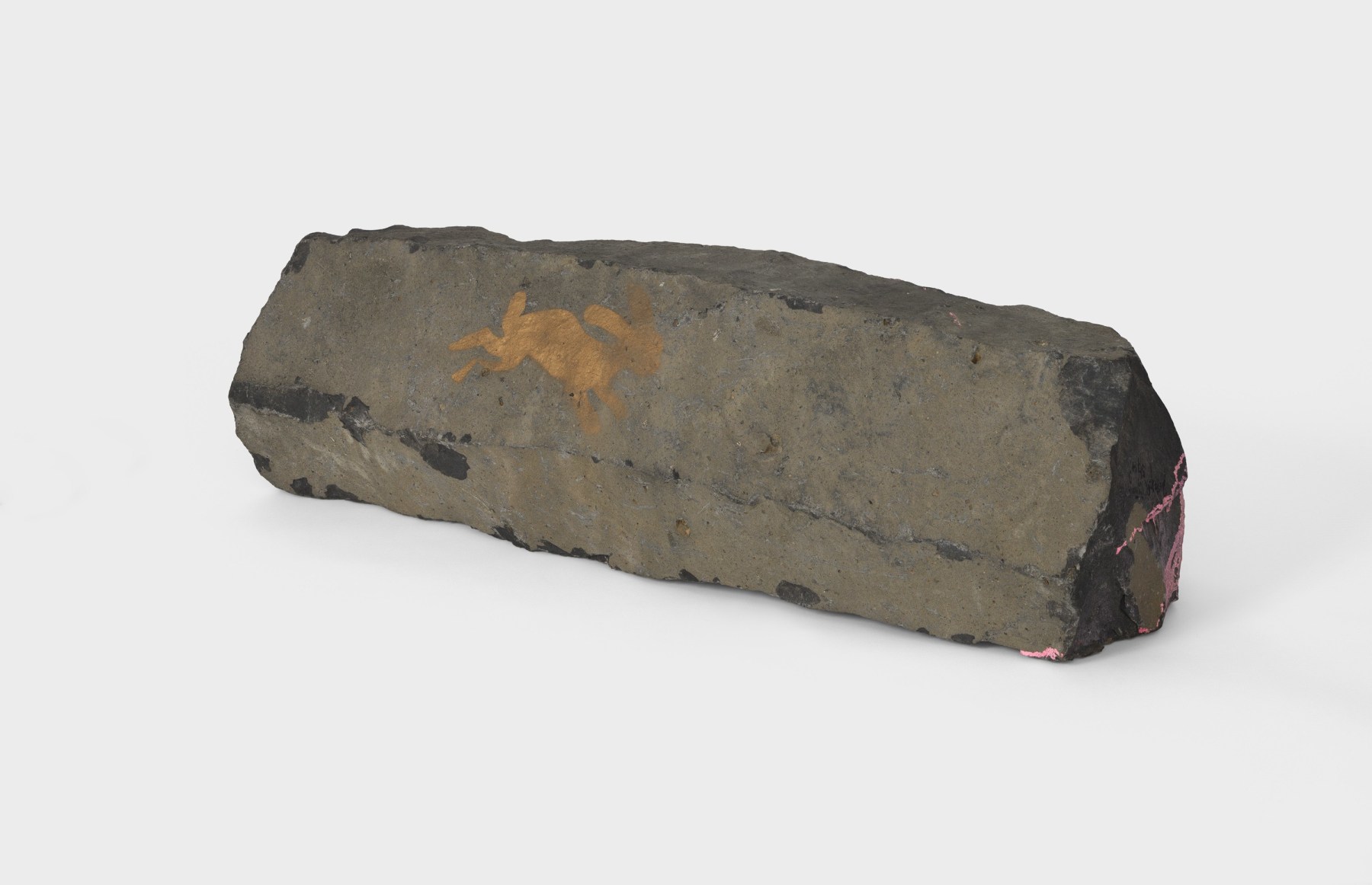 Joseph Beuys

&amp;ldquo;Hasenstein (Hare Stone)&amp;rdquo;, 1982

Basalt, spray paint

One of seven unique stones

13 3/4 x 43 1/4 x 13 inches

35 x 110 x 33 cm

BEU 132