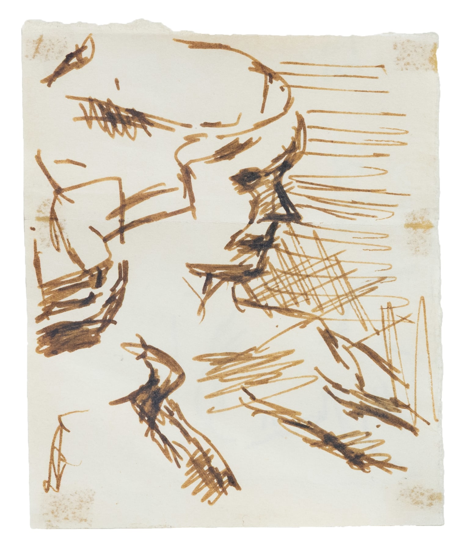 Frank Auerbach, “Drawing of E.O.W. Looking into the Fire”, 1962
