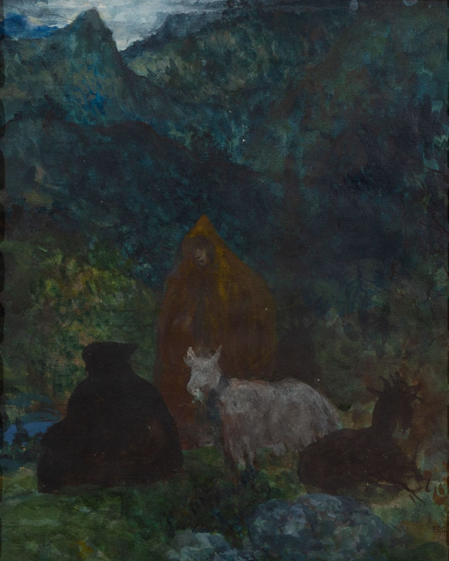 Pierre Puvis de Chavannes
&amp;ldquo;Bergers dans la vall&amp;eacute;e de Chamonix
(Shepherds in the Chamonix Valley)&amp;rdquo;, 1860
Gouache on paper
11 x 8 3/4 inches
28 x 22.5 cm
PCZ 103