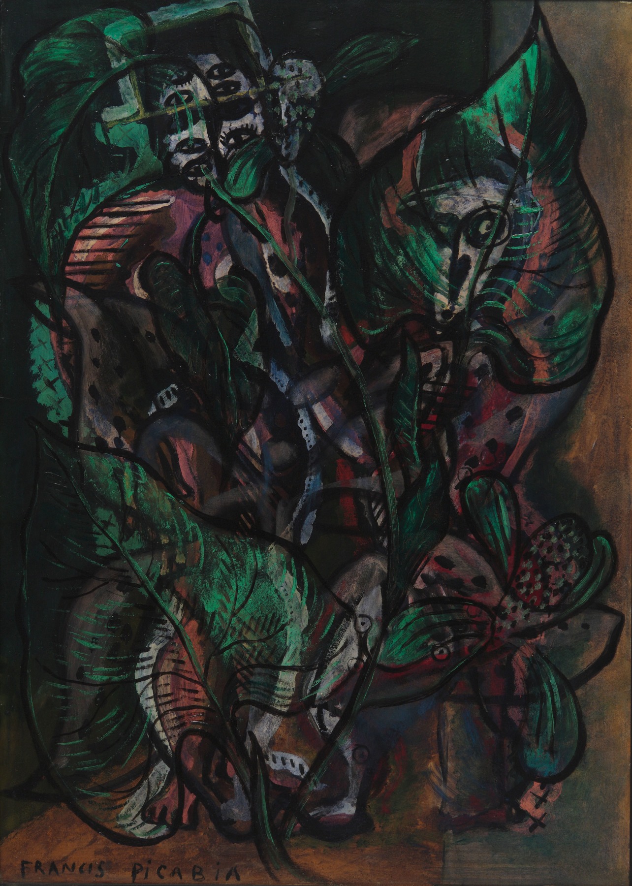 Francis Picabia

&amp;ldquo;Deux personnages transparents&amp;rdquo;, ca. 1924-1932

Oil on board mounted on wood

41 1/4 x 29 1/2 inches

105 x 75 cm

PIC 73
