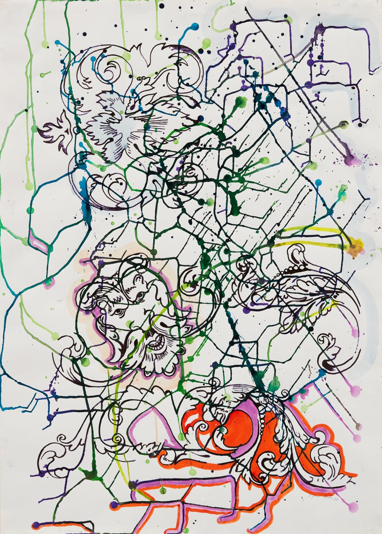 Sigmar Polke
&amp;quot;Untitled&amp;quot;, 1987
Gouache, watercolor, ink on paper
39 1/2 x 28 1/2 inches
100.5 x 72.5 cm
POZ 273