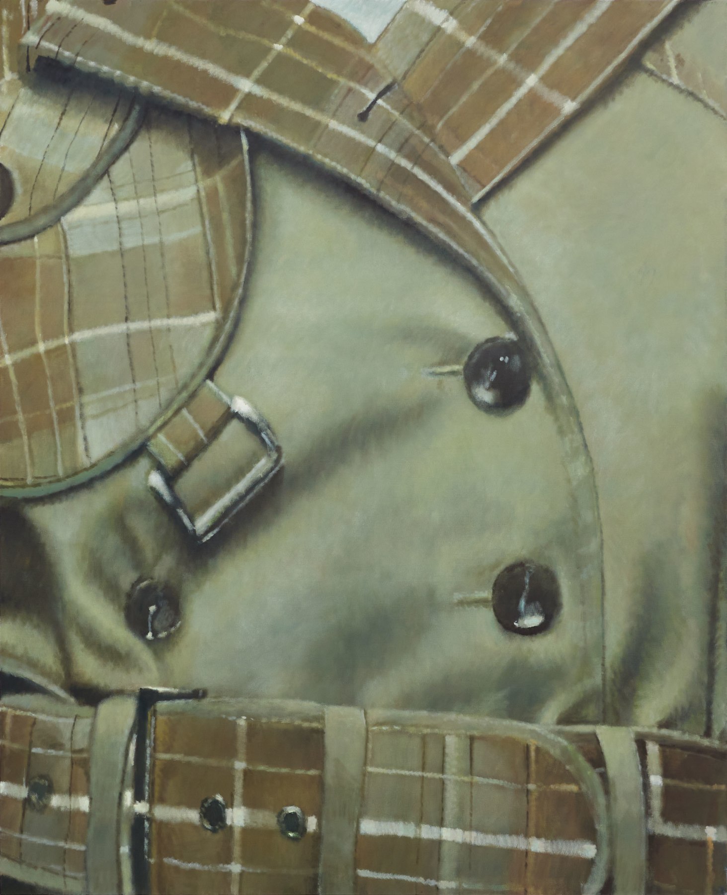 Issy Wood

&amp;ldquo;Obliques (Jacket)&amp;rdquo;, 2024

Oil on linen

84 3/4 x 69 inches

215 x 175 cm

IWO 185