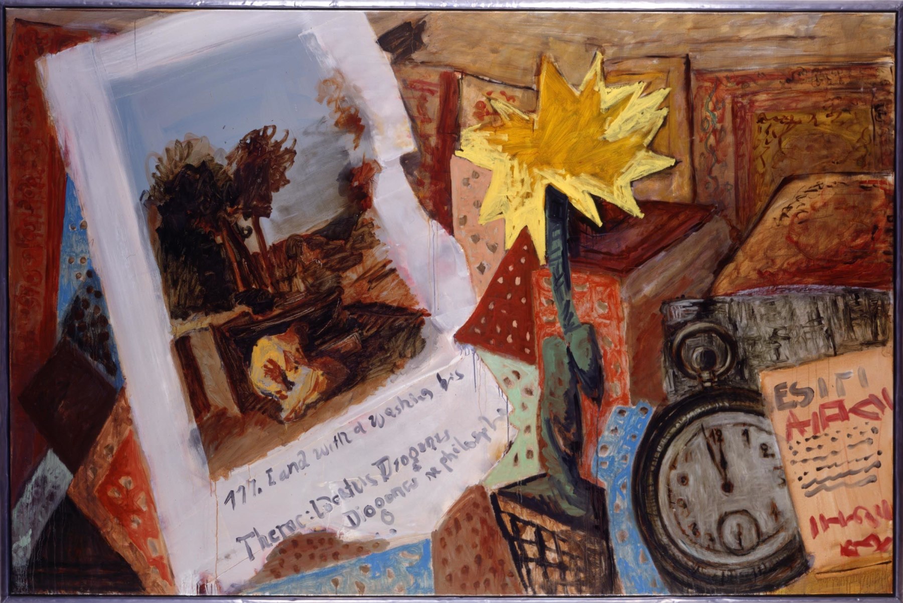 Markus L&amp;uuml;pertz

&amp;ldquo;Poussin-Persisches Attentat (Poussin &amp;ndash; Persian Assassination)&amp;rdquo;, 1990

Oil on canvas in artist&amp;rsquo;s frame

78 3/4 x 118 inches

200 x 300 cm

ML 912