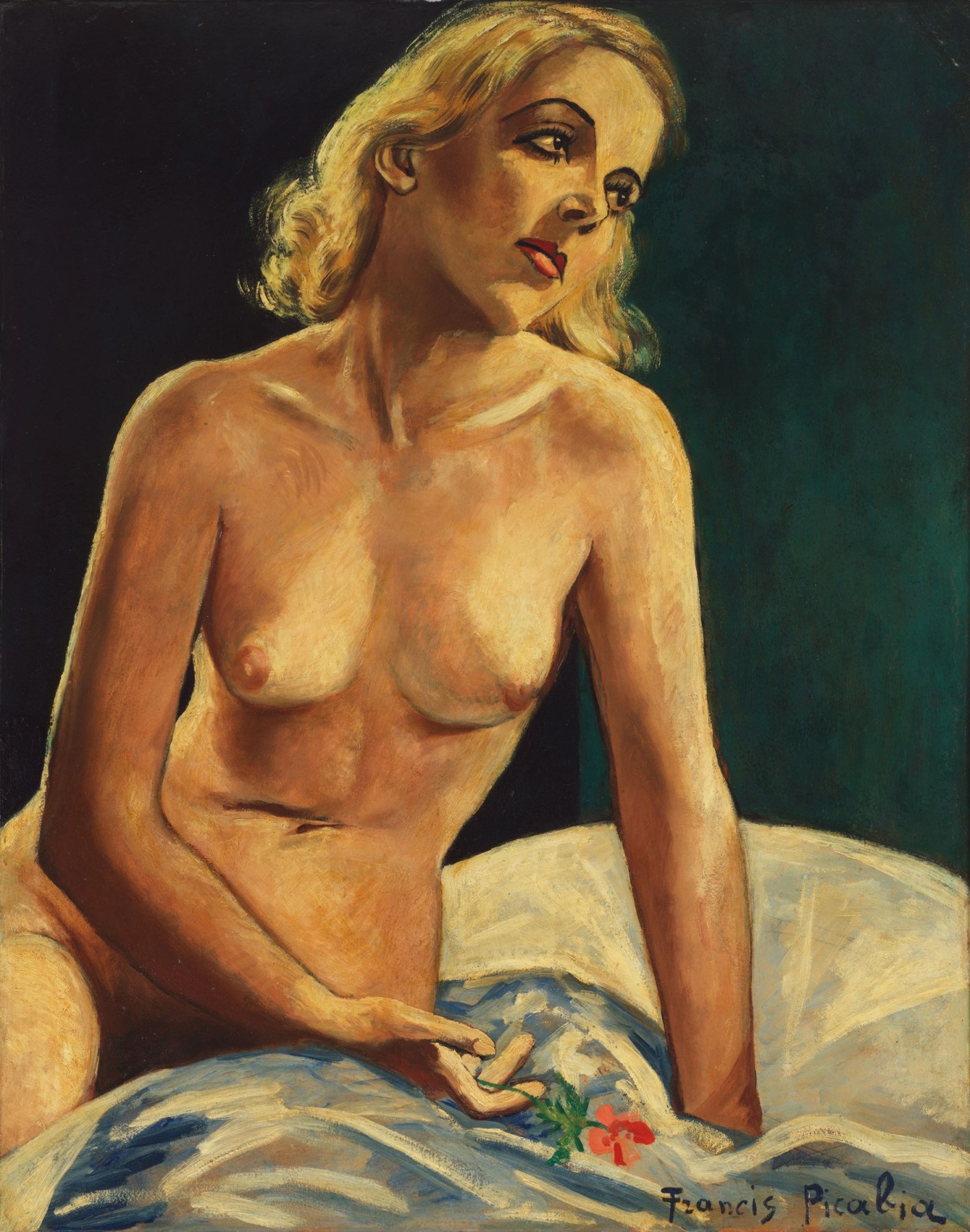 Francis Picabia

&amp;ldquo;La blonde au coquelicot&amp;rdquo;, ca. 1942-1943

Oil on cardboard mounted on canvas

36 1/4 x 28 1/4 inches

92 x 72 cm

FRPI 2

Please inquire