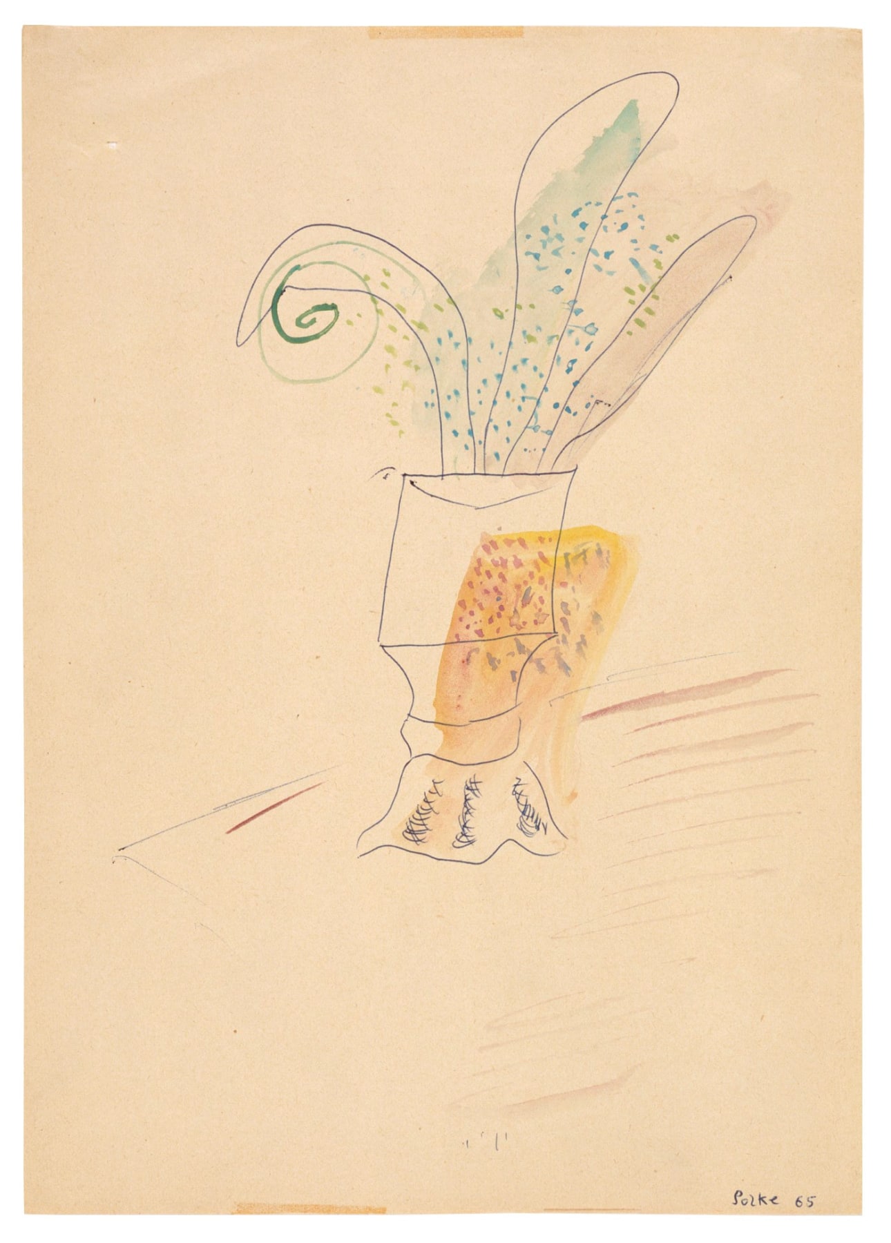 &ldquo;Untitled&rdquo;, 1965 Ballpoint pent, gouache on paper