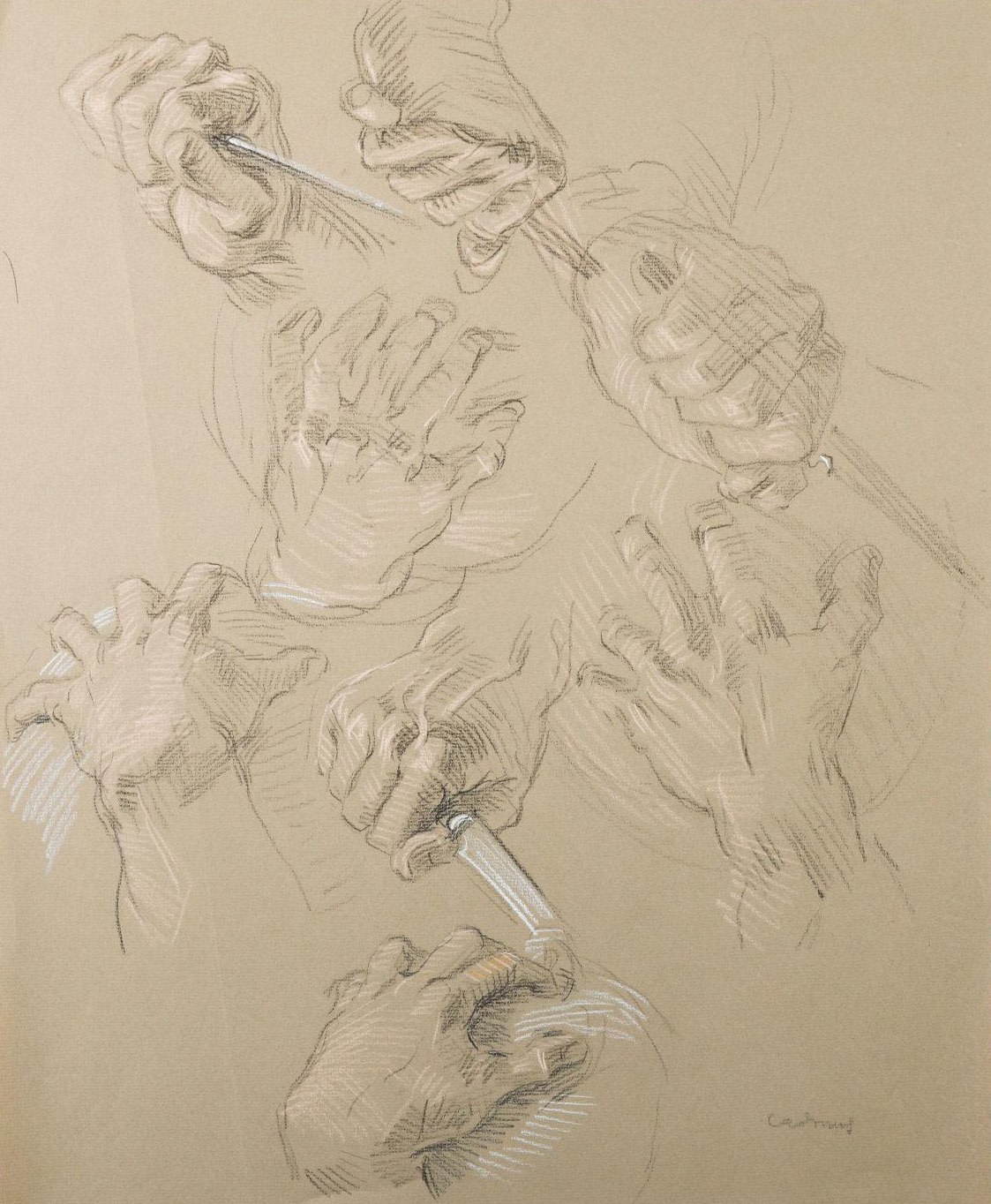Paul Cadmus, Study of Hands, circa 1971