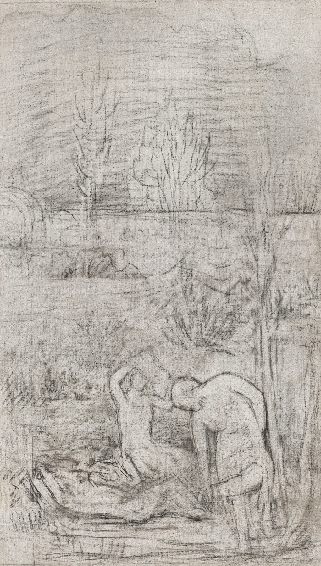 Pierre Puvis de Chavannes

&amp;ldquo;Esquisse pour L&amp;rsquo;&amp;Eacute;t&amp;eacute;

(Sketch for Summer)&amp;rdquo;, 1891

Charcoal on canvas

53 1/4 x 29 1/2 inches

135 x 75 cm

PC 4