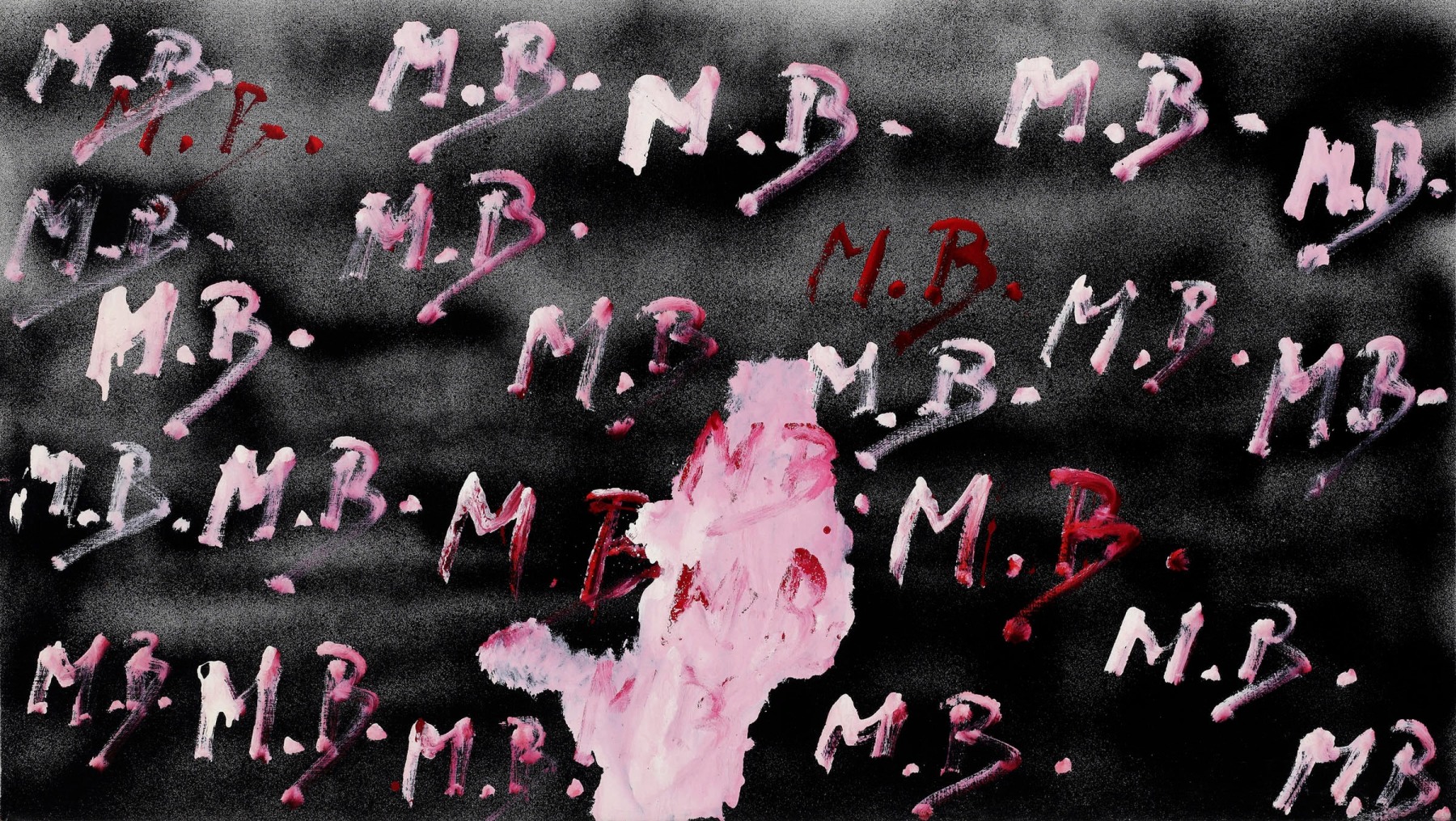 Marcel Broodthaers

&amp;ldquo;MB MB MB&amp;rdquo;, 1968

Oil on canvas

25 1/2 x 45 1/4 inches

65 x 115 cm

MB 8/H

$1,200,000