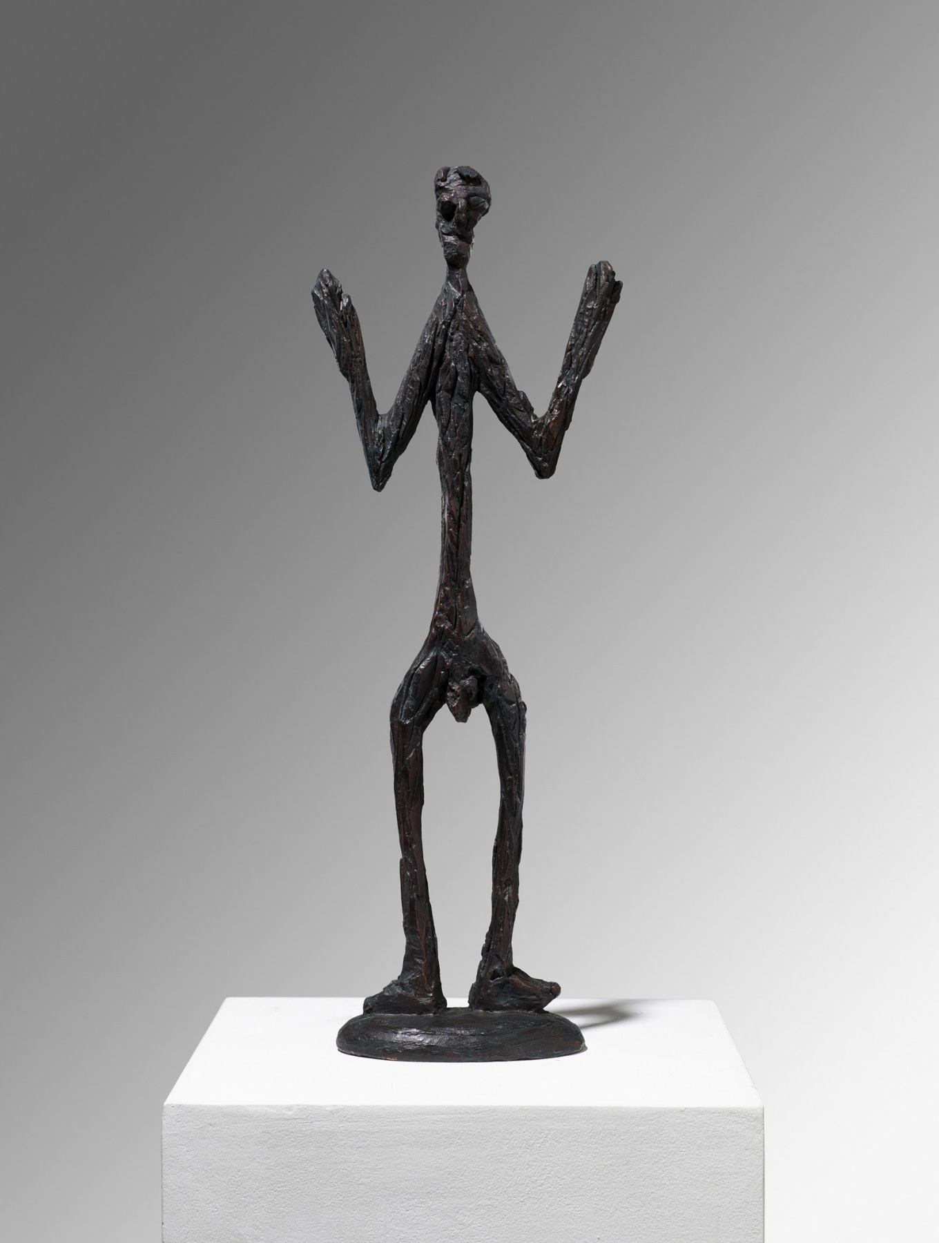 A.R. Penck

&amp;ldquo;Standart-Figur&amp;rdquo;, 1989

Patinated bronze

Cast 3 from an edition of 6 + 1 AP

22 3/4 x 6 3/4 x 3 1/2 inches

58 x 17 x 9 cm

RPP 284/3