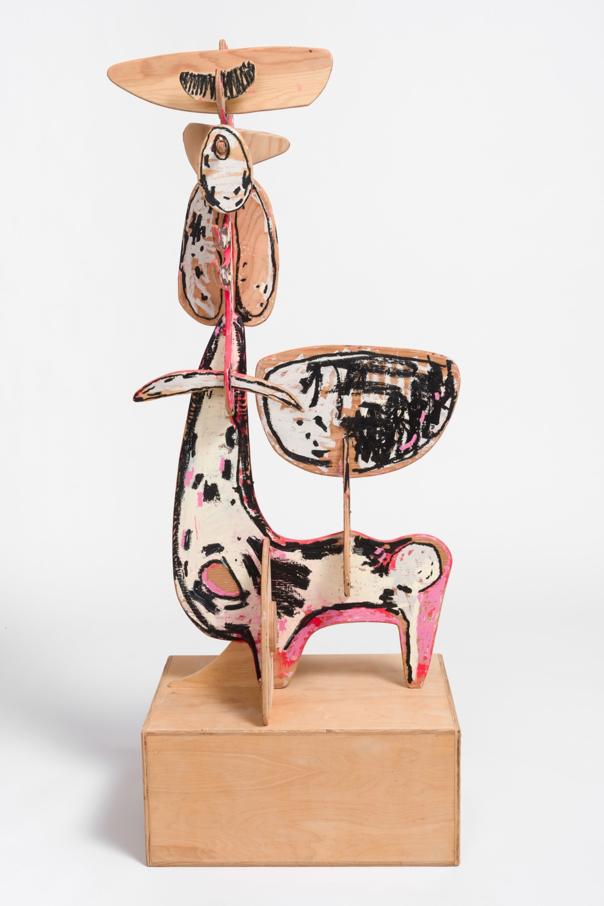 Aaron Curry

&amp;ldquo;Pink Skull-Fuck Head-Trip&amp;rdquo;, 2023

Oil, colored pencil on wood

67 1/4 x 26 3/4 x 21 3/4 inches

171 x 68 x 55 cm

CUR 306