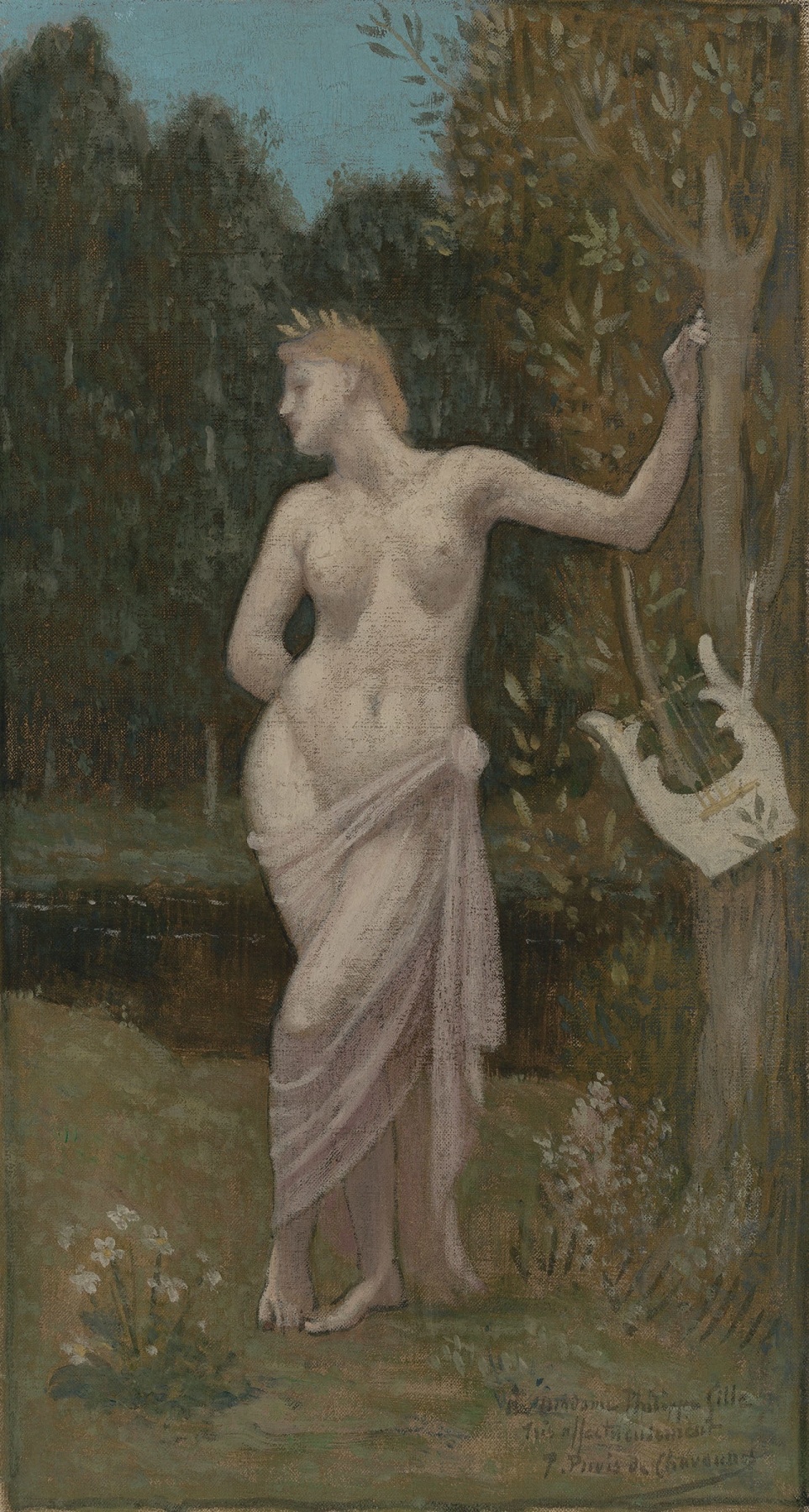 Pierre Puvis de Chavannes

&amp;ldquo;Erato ou Euterpe

(Erato or Euterpe)&amp;rdquo;, ca. 1889

Oil on canvas

17 1/4 x 9 1/2 inches

43.5 x 24.5 cm

PC 7

$325,000