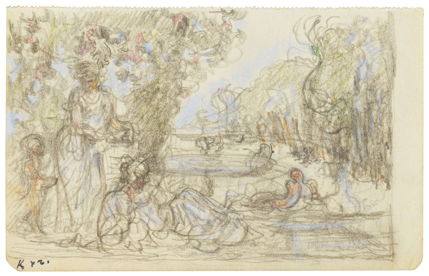 Ker-Xavier Roussel

&amp;ldquo;Printemps&amp;rdquo;, ca. 1898-1900

Graphite, pastel on paper

4 1/4 x 6 3/4 inches

11 x 17.4 cm

DIV 244